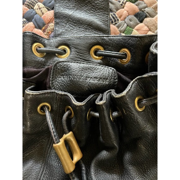 Johnny Farah Black Leather Backpack Purse - Picture 8 of 8